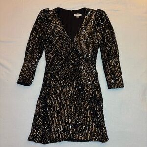 Calvin Klein Women's 3/4 Sleeve Lined Sequin Sheath Dress Black 6 Vegas New Year